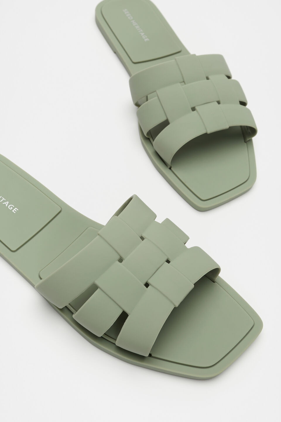 Woven Moulded Slide  Pale Olive