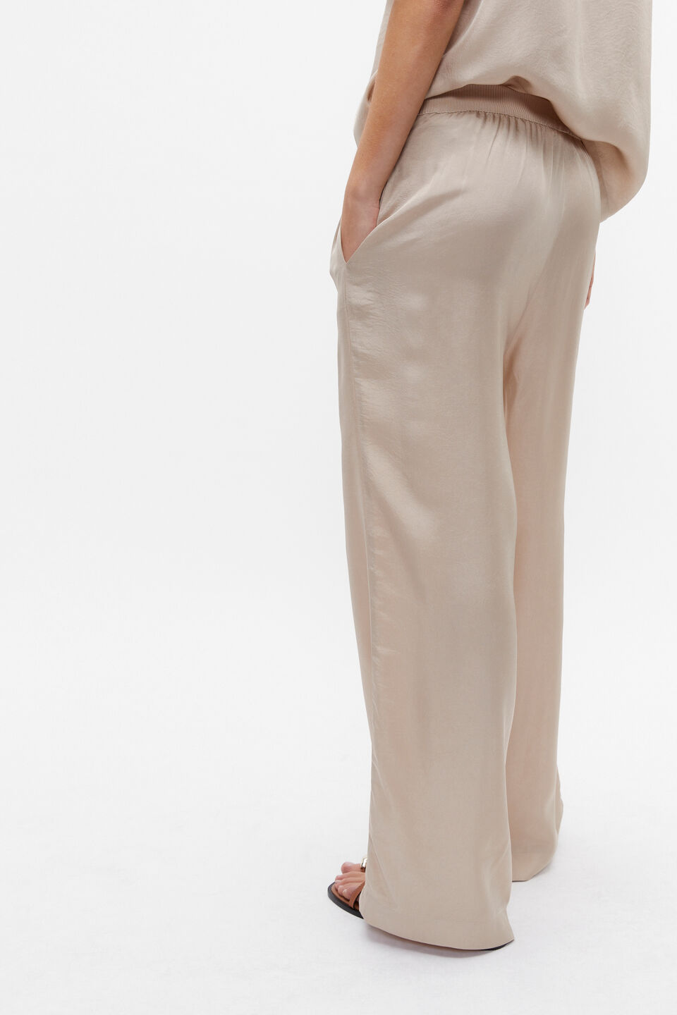 Textured Satin Tee  Cool Sand