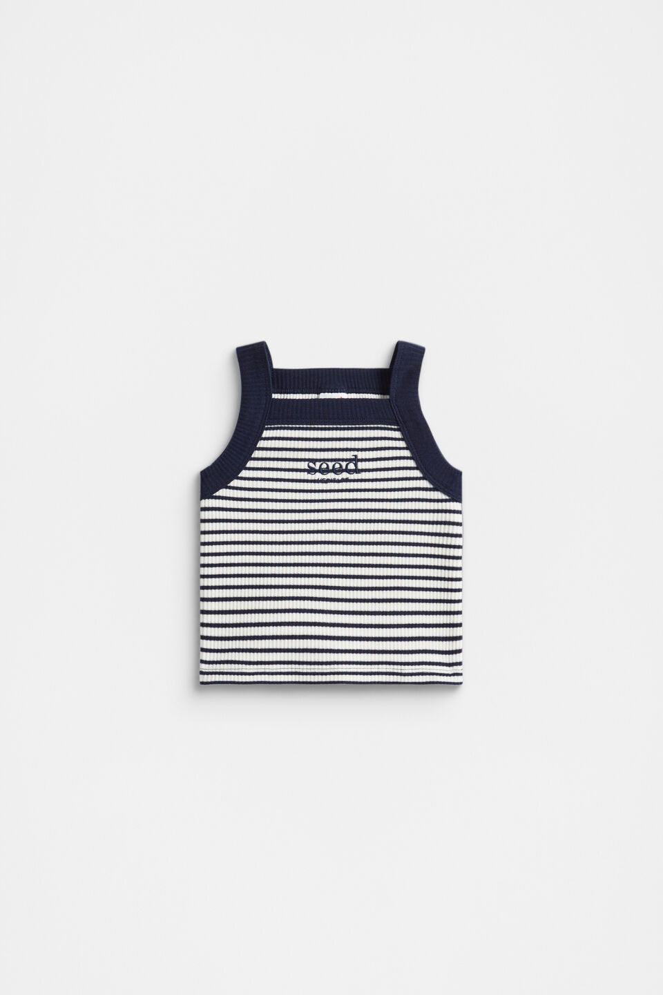 Stripe Logo Tank  New Navy