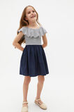 Ruffle Spliced Dress  New Navy  hi-res