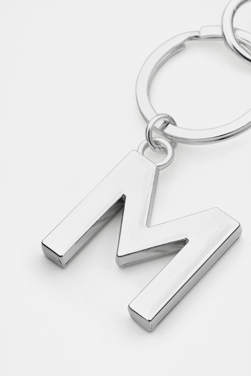 Silver Initials Keyring  M