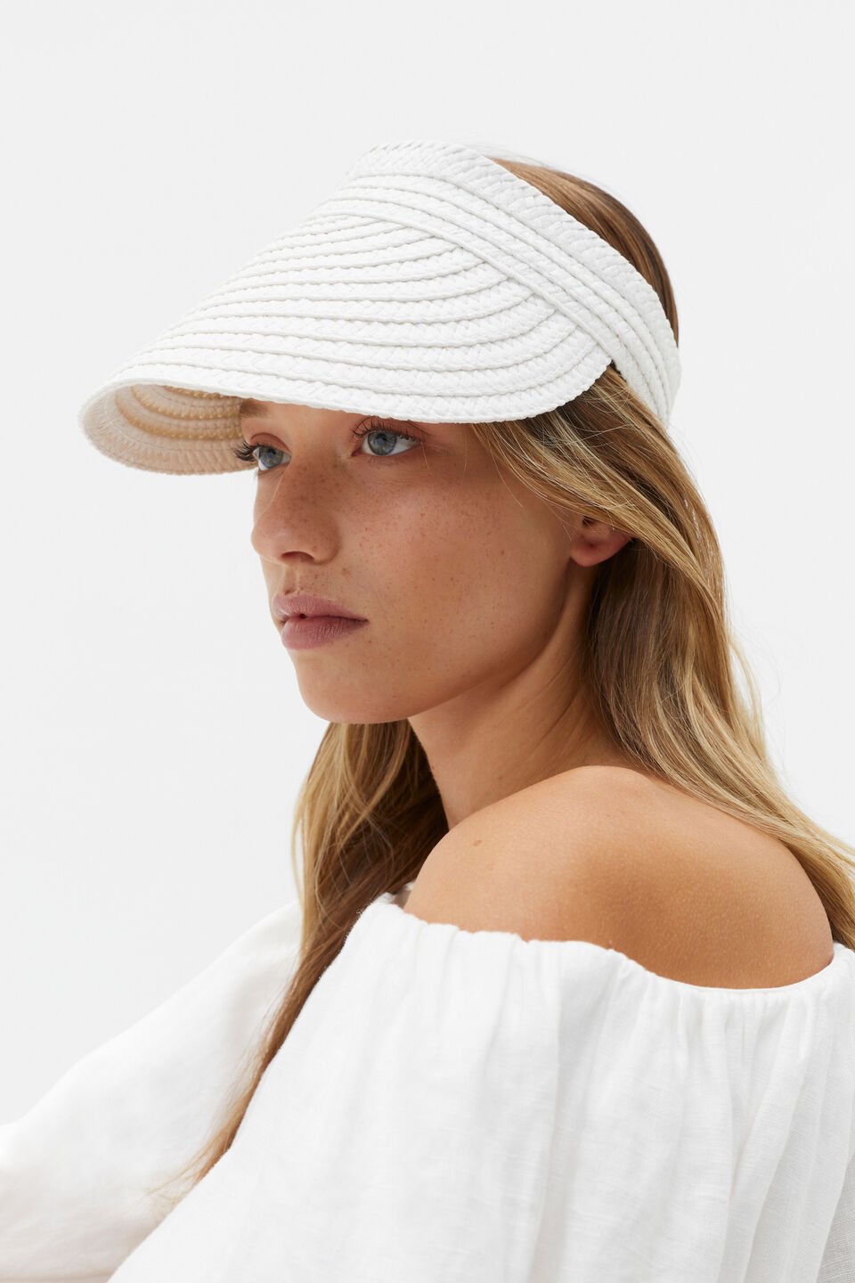 Woven Wrap Visor  White