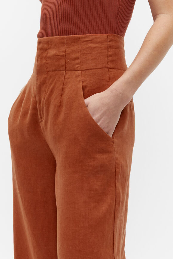 Core Linen Waisted Pant  Russet  hi-res