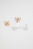 Flora Pearl Stud Set  Gold  hi-res
