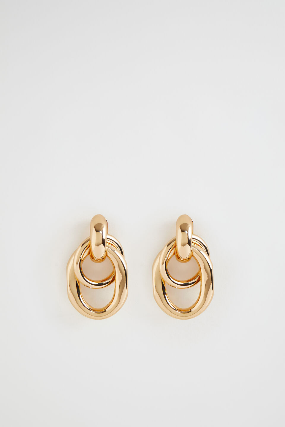 Interlock Drop Earring  Gold