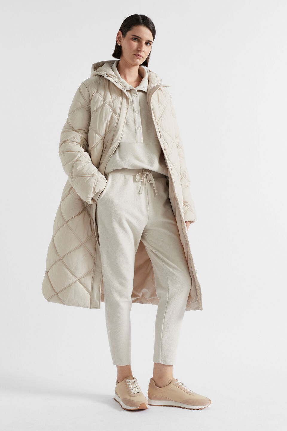 Snap Side Puffer Jacket  Oat