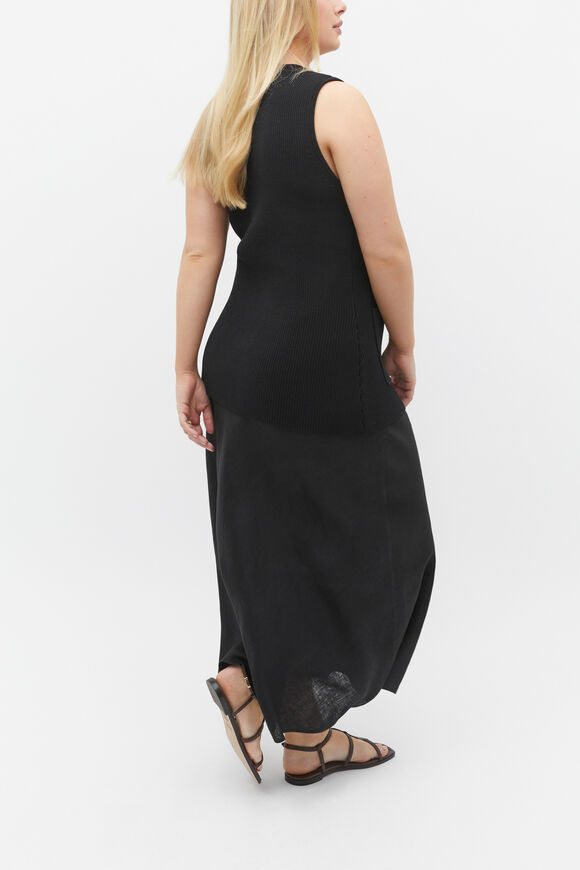 Crepe Rib Button Down Vest  Black  hi-res