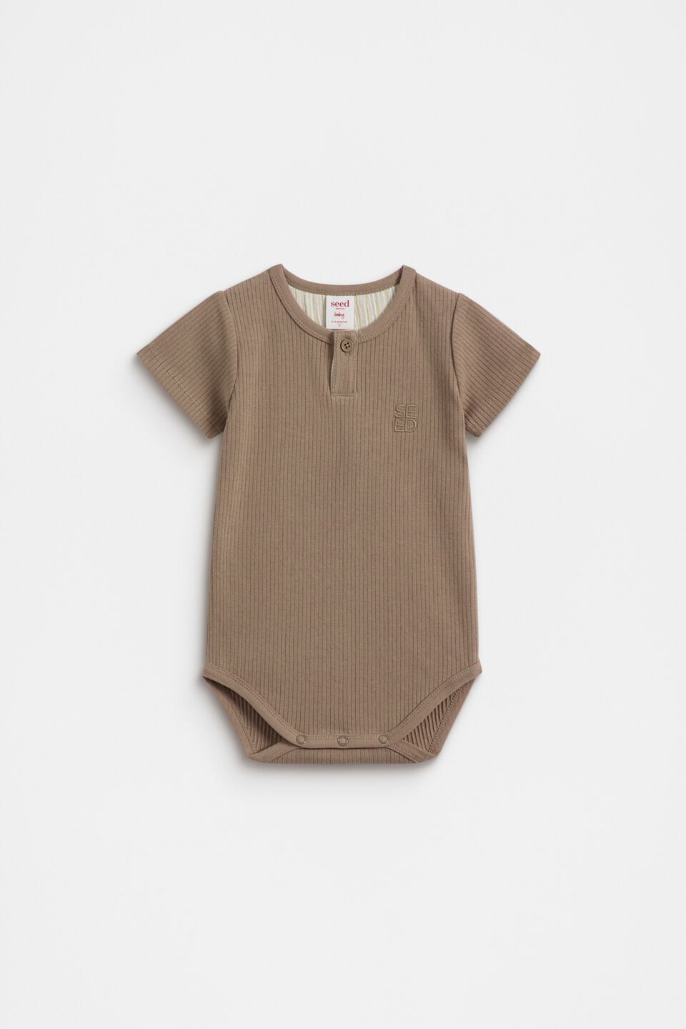 Henley Logo Bodysuit  Cookie