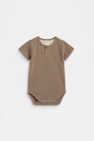 Henley Logo Bodysuit  Cookie  hi-res