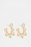 Textured Flower Hoop  Gold  hi-res