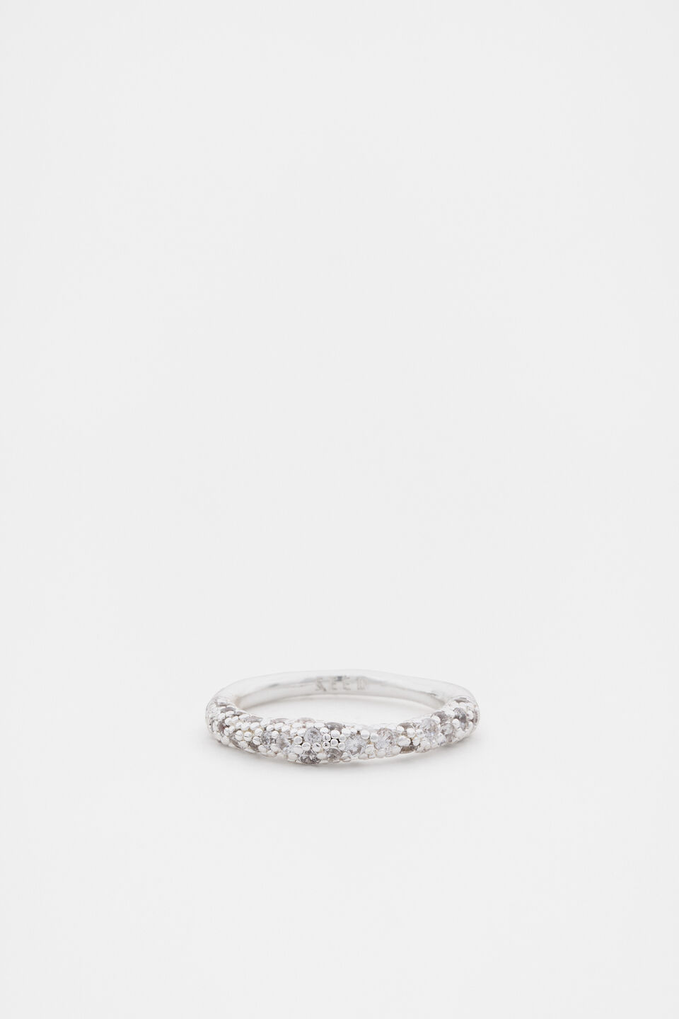 Pave Organic Ring  Silver
