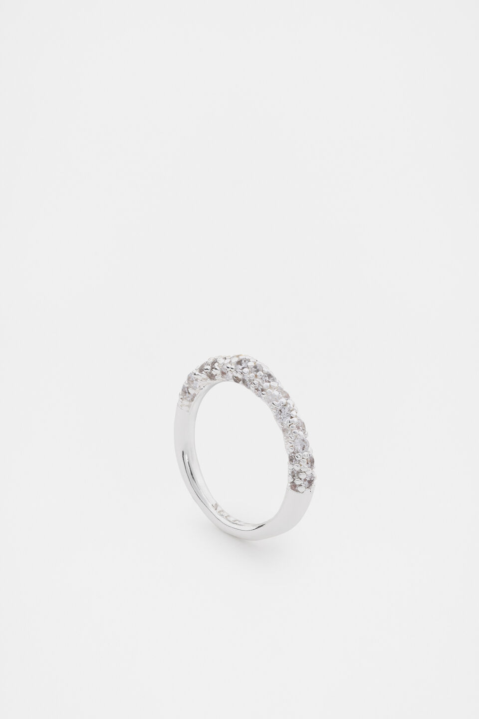 Pave Organic Ring  Silver