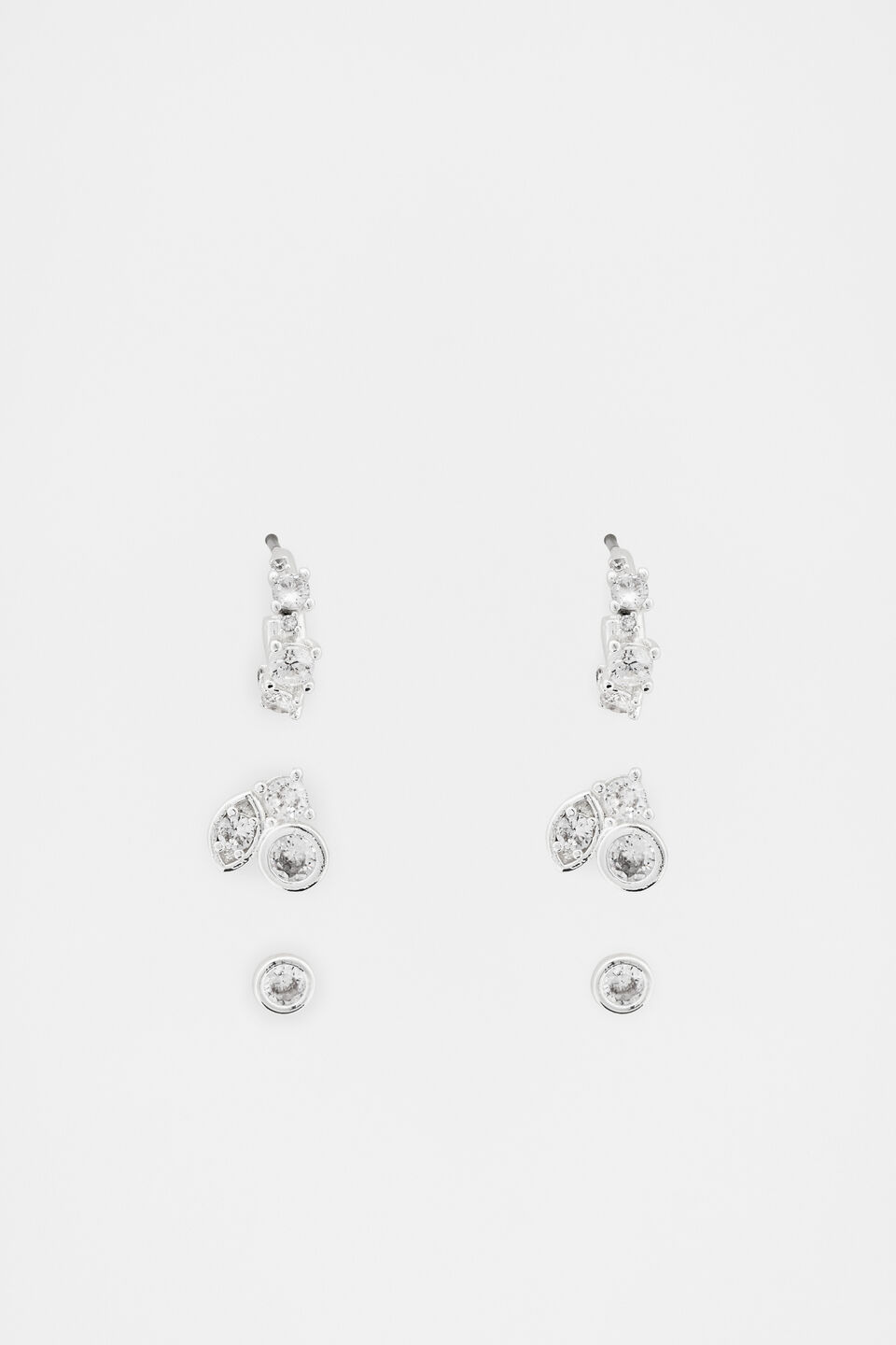 Crystal Detail Ear Pack  Silver