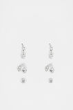 Crystal Detail Ear Pack  Silver  hi-res