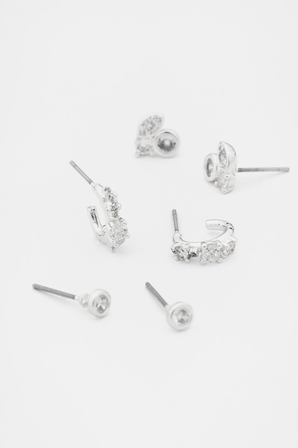 Crystal Detail Ear Pack  Silver