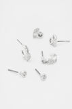 Crystal Detail Ear Pack  Silver  hi-res