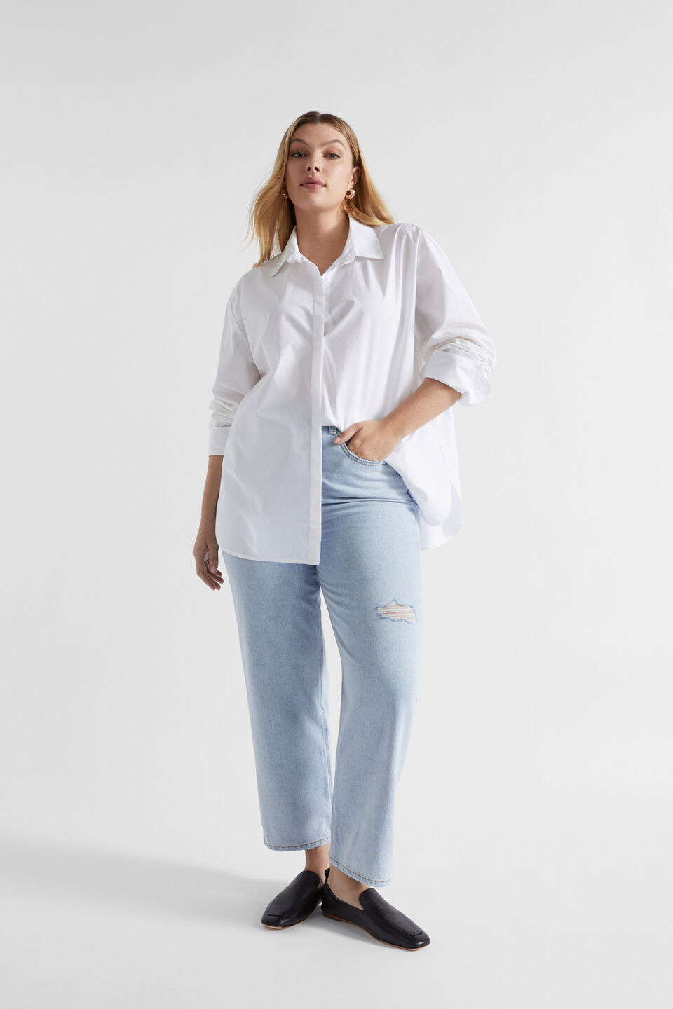 Core Cotton Boyfriend Jean  Glacier Denim