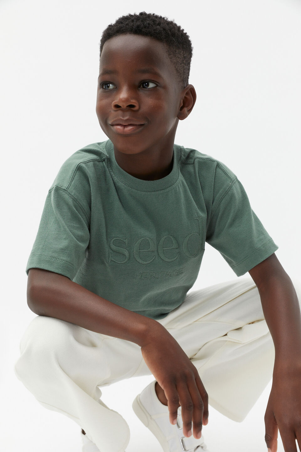 Core Oversized Logo Tee  Khaki