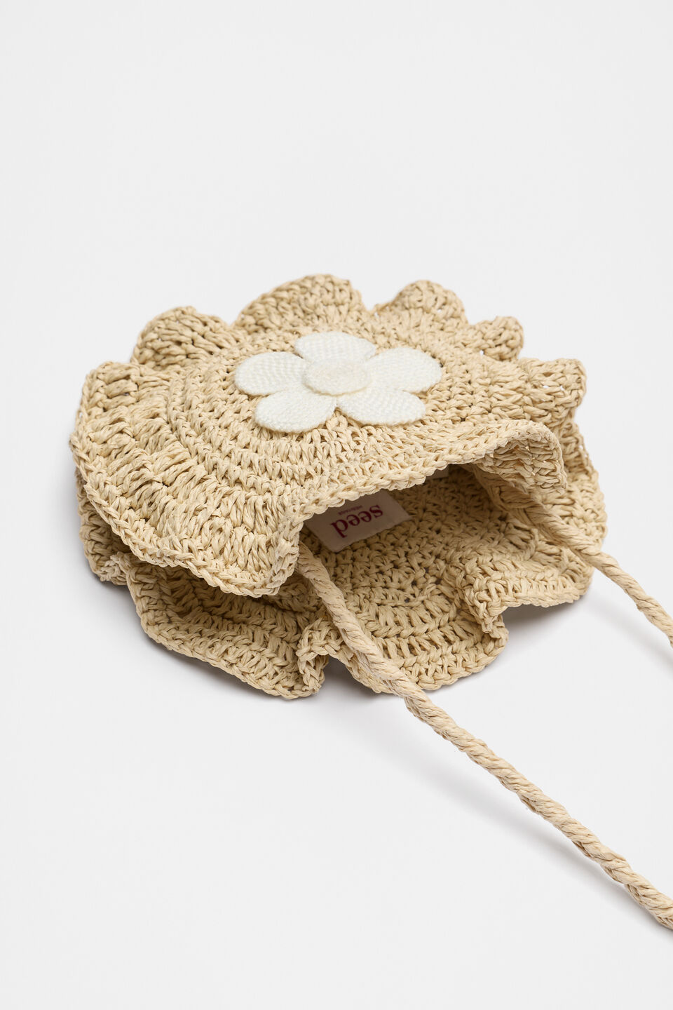 Straw Daisy Cross Body  Natural
