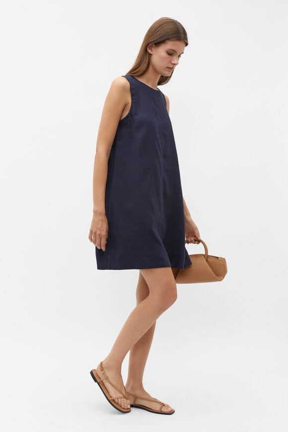 Core Linen Swing Mini Dress  Midnight Sky  hi-res