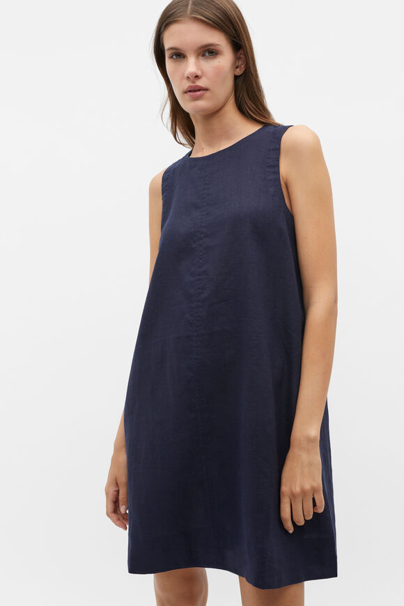 Core Linen Swing Mini Dress  Midnight Sky  hi-res