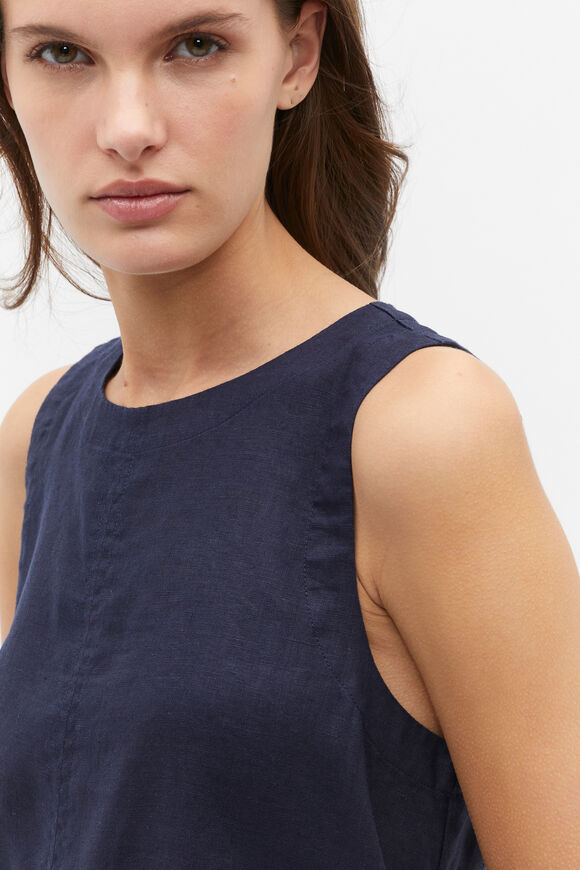 Core Linen Swing Mini Dress  Midnight Sky  hi-res