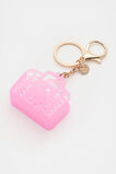 Retro Basket Keyring  Neon Pink  hi-res