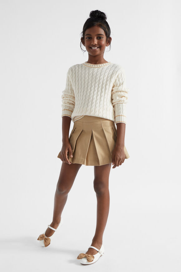 Box Pleat Skirt  Caramel  hi-res