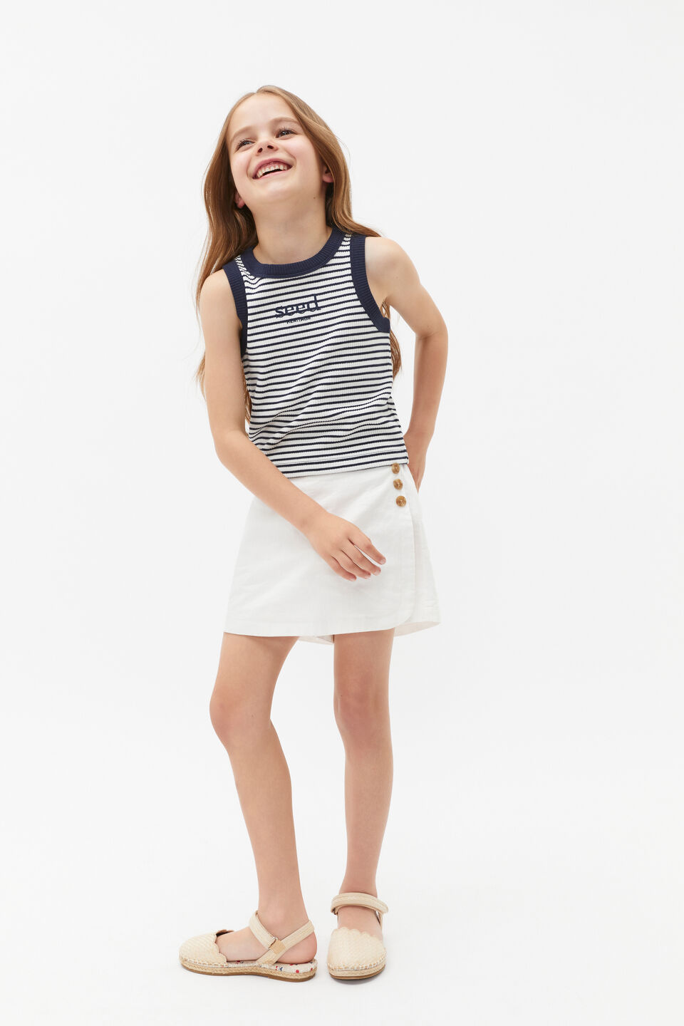Button Skort  Canvas