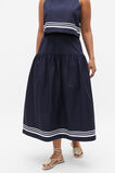 Poplin Stripe Trim Skirt  Midnight Sky  hi-res