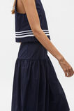 Poplin Stripe Trim Skirt  Midnight Sky  hi-res