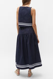 Poplin Stripe Trim Skirt  Midnight Sky  hi-res