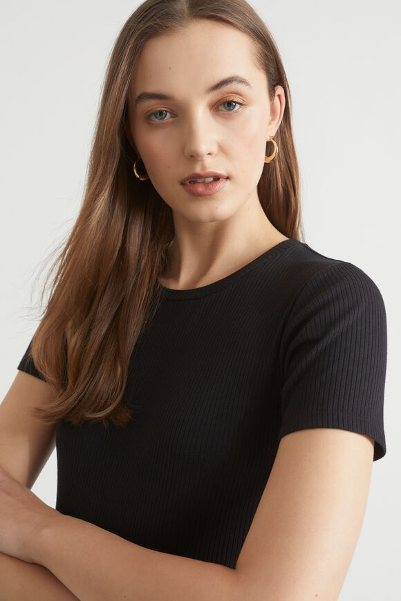 Core Rib Tee  Black  hi-res