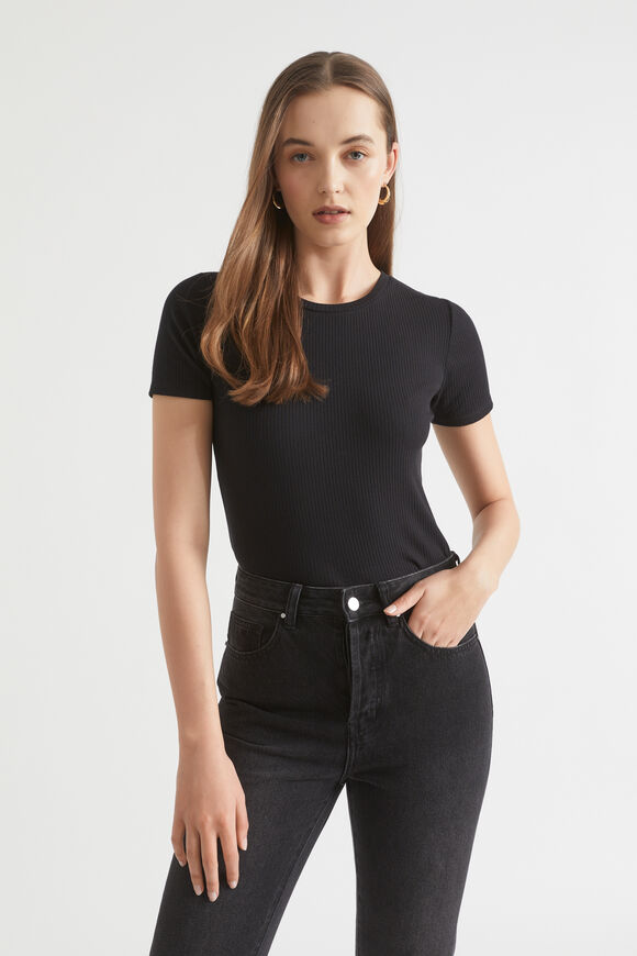 Core Rib Tee  Black  hi-res