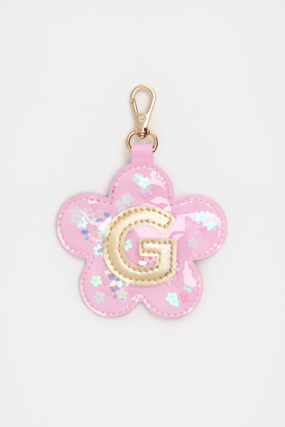Flower Initial Keyring  G  hi-res
