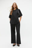 Textured Satin Top  Black  hi-res