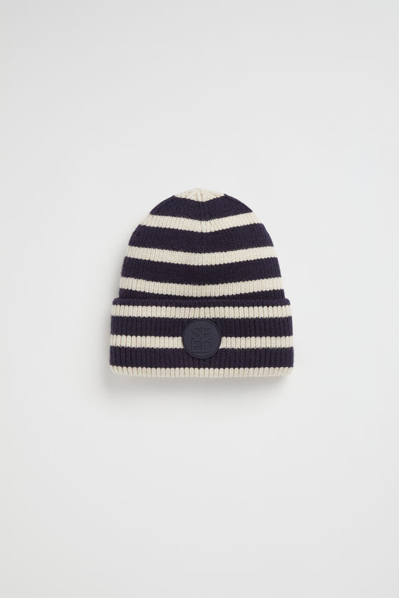 Heritage Patch Stripe Beanie  Multi  hi-res