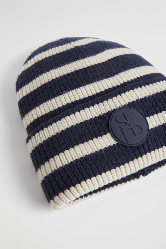 Heritage Patch Stripe Beanie  Multi  hi-res