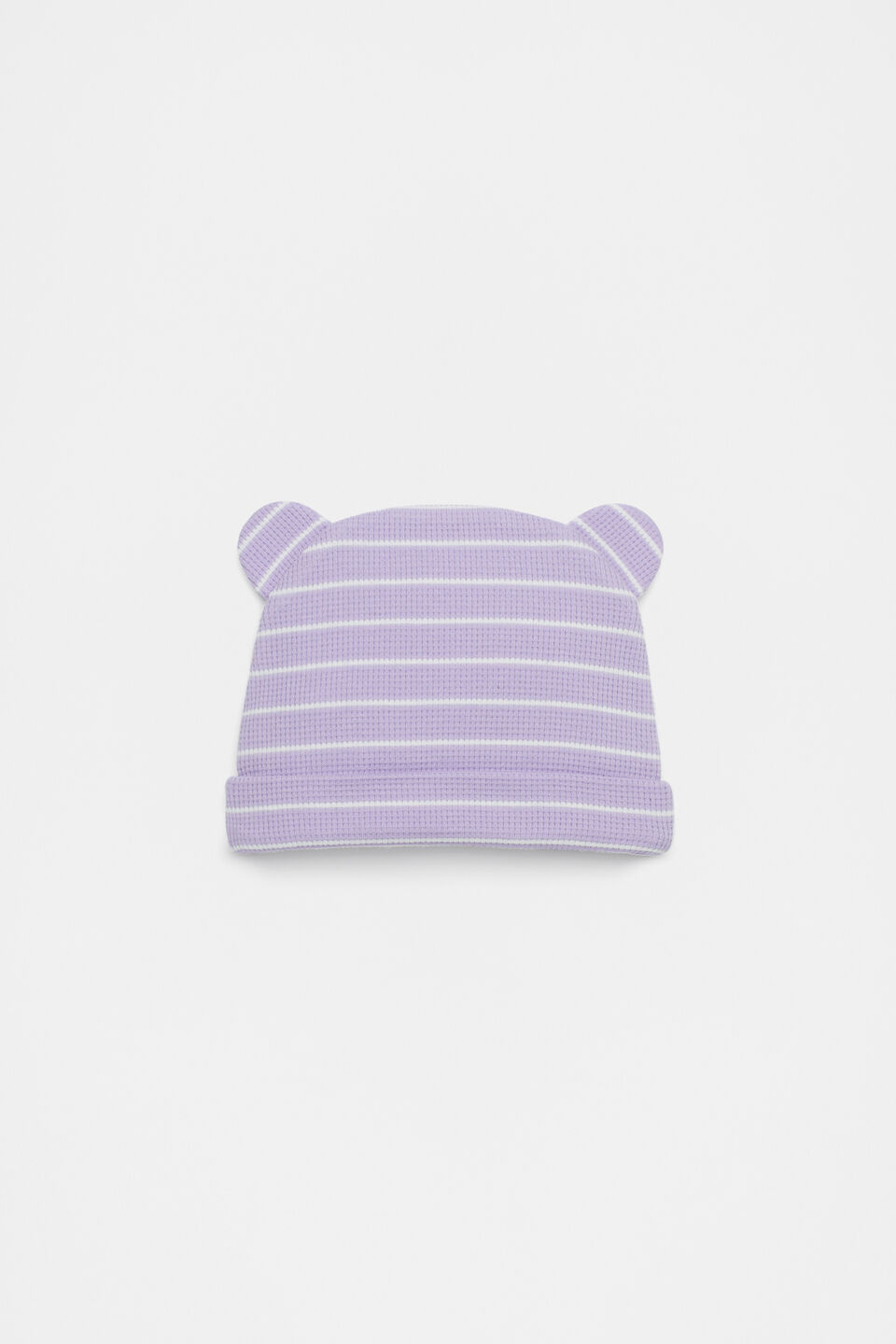 Stripe Waffle Beanie  Bright Lavender