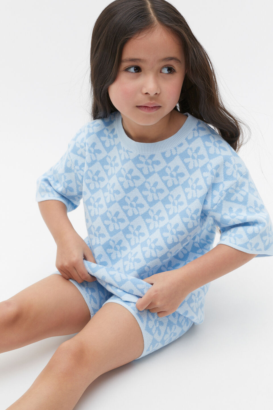 Knit Tee  Dove Blue