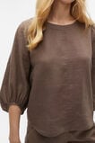 Core Linen Balloon Sleeve Top  Affogato  hi-res