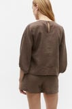 Core Linen Balloon Sleeve Top  Affogato  hi-res