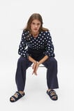 Core Linen Balloon Sleeve Top  Midnight Sky Spot  hi-res