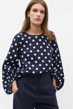 Core Linen Balloon Sleeve Top  Midnight Sky Spot  hi-res