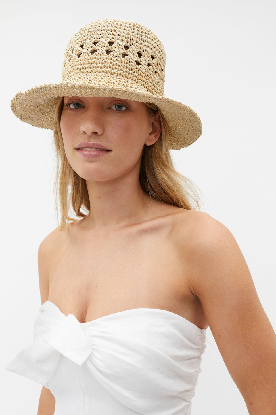 Woven Bucket Hat  Natural