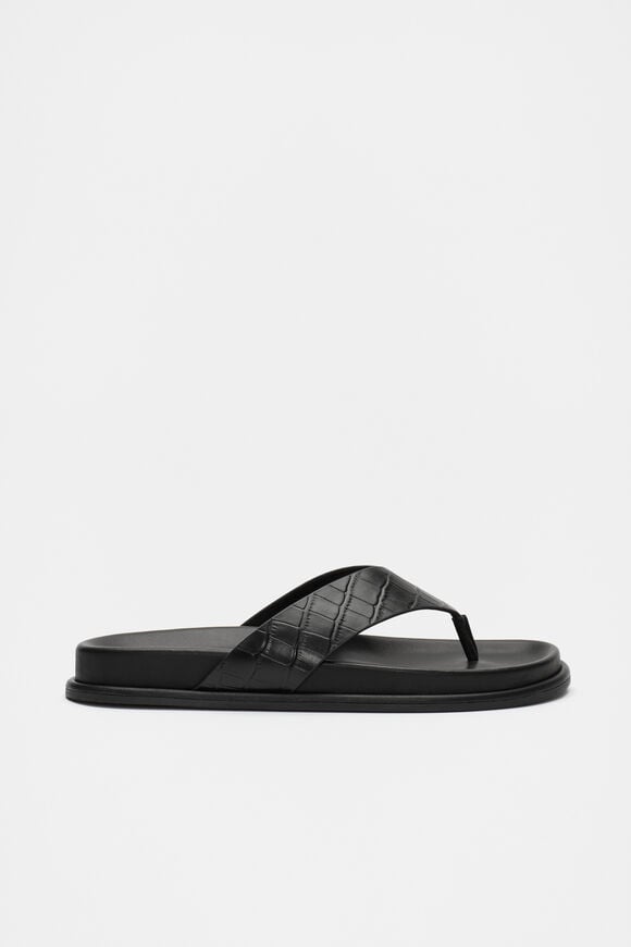 Piper Thong Sandal  Black Croc  hi-res