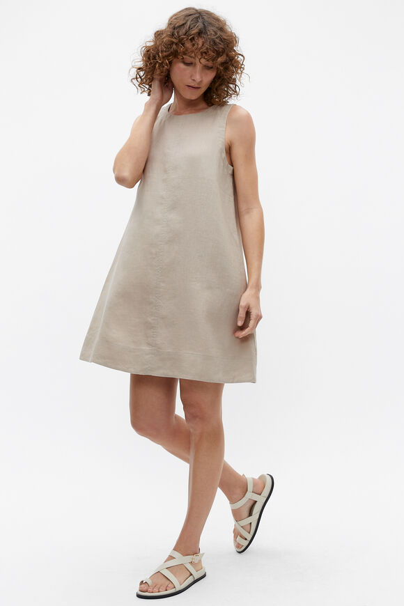 Core Linen Swing Mini Dress  Cool Sand  hi-res