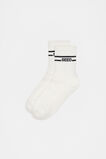 Stripe Logo 1/4 Crew Sock  Cream Navy  hi-res