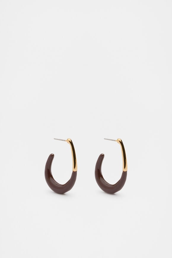 Enamel Teardrop Hoop  Merlot  hi-res
