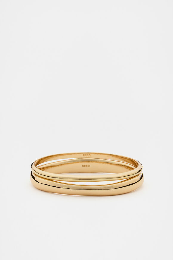 Organic Bangle Set  Gold  hi-res